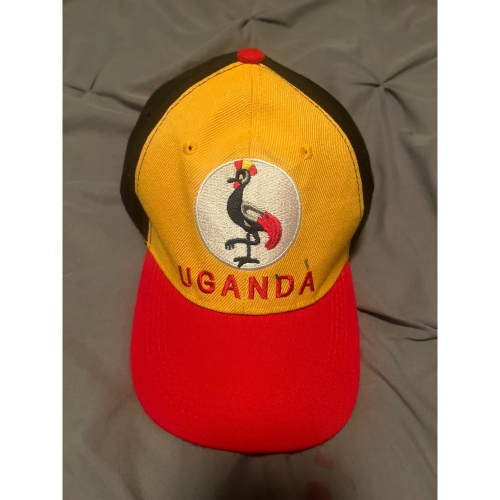 Uganda Flag Colors Snapback Hat – Embroidered Crested Crane Cap Red Yellow Black